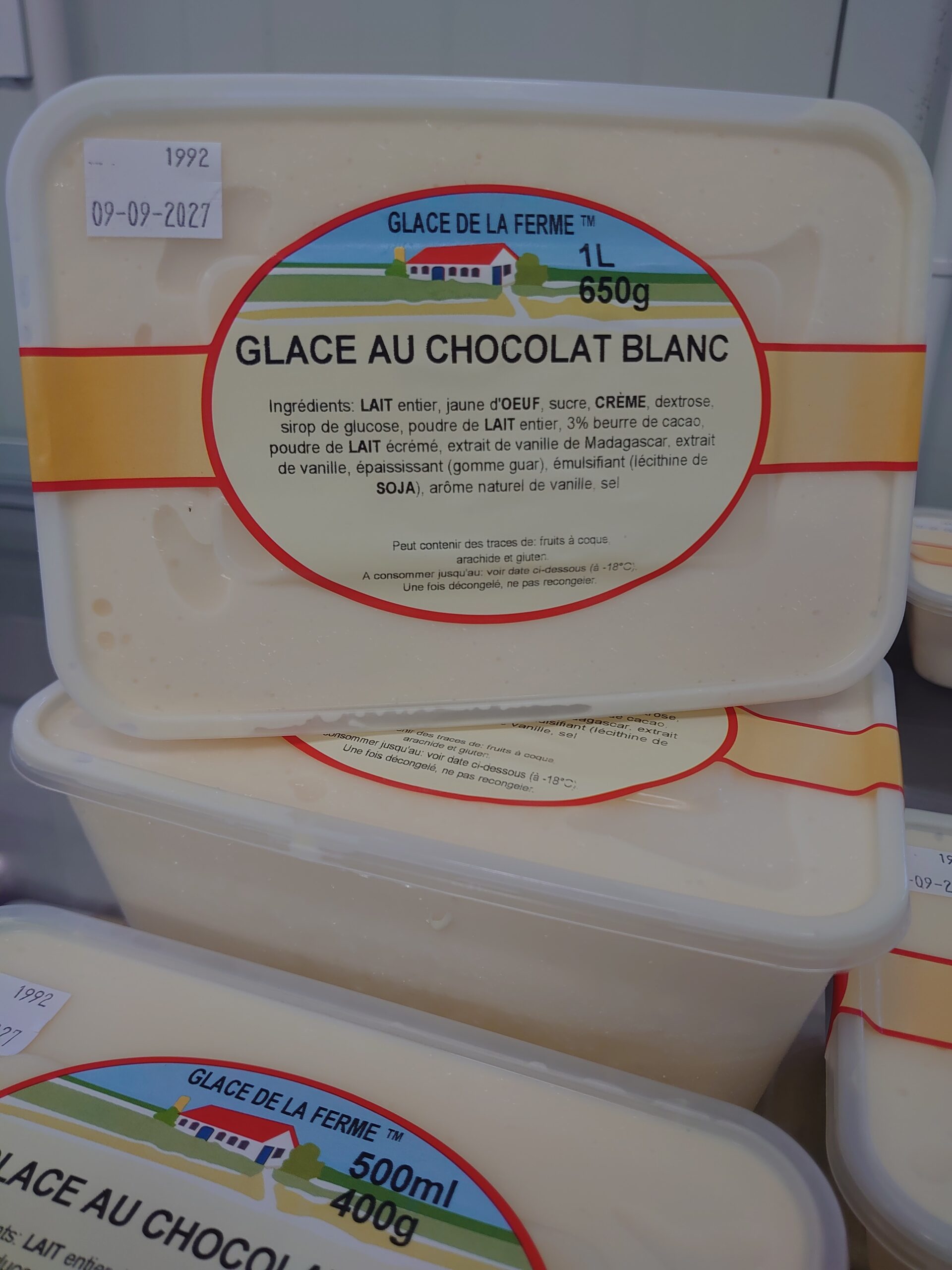 Glace au chocolat blanc